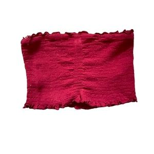 Red scrunch tube top